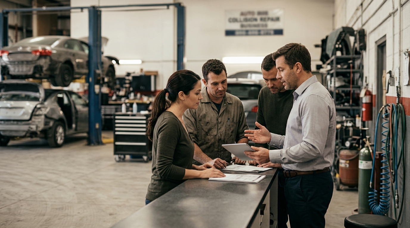 Illustration: Merchant Cash Advance for Auto Body Shops: Fast Funding Against Revenue in 2026